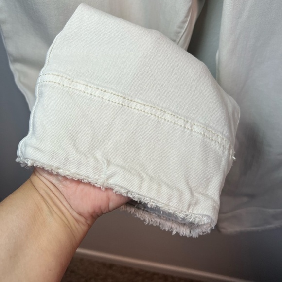 J. Jill Denim Women's Authentic Fit Cropped Jeans Cream Capri Raw Hem Stretch 18 - Picture 8 of 13